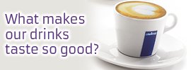image of coffee cup which links to our Products and Ingredients page